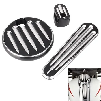 

Motorcycle Aluminum Alloy Ignition Switch Cover Dash Insert Fuel Tank Cap For Harley Touring FLHX FLTRX 2014 2015 2016 2017