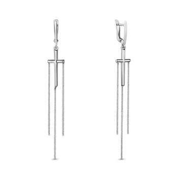 

Earrings long AQUAMARINE without inserts Silver 925