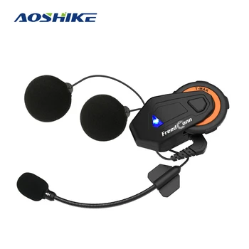 

AOSHIKE Intercom T-Max Motorcycle Helmet Headset 6 Riders Group Talk 1000m FM Radio Bluetooth Wireless Interphones