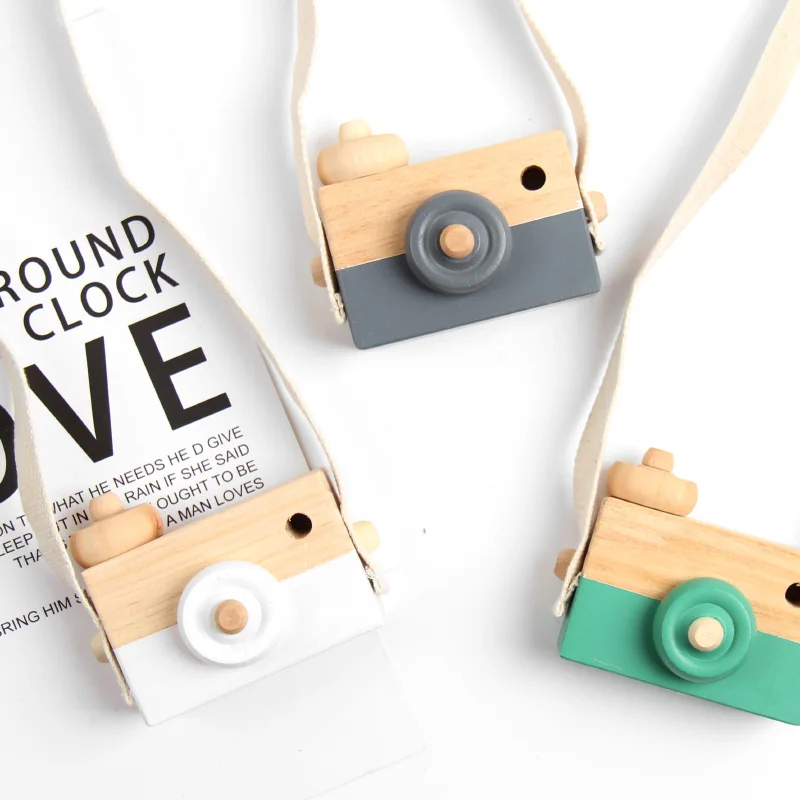 Cute Nordic Hanging Wooden Camera Toys Kids Toy Gift 9.5*6*3cm Room Decor Furnishing Articles Wooden Toys For Kid