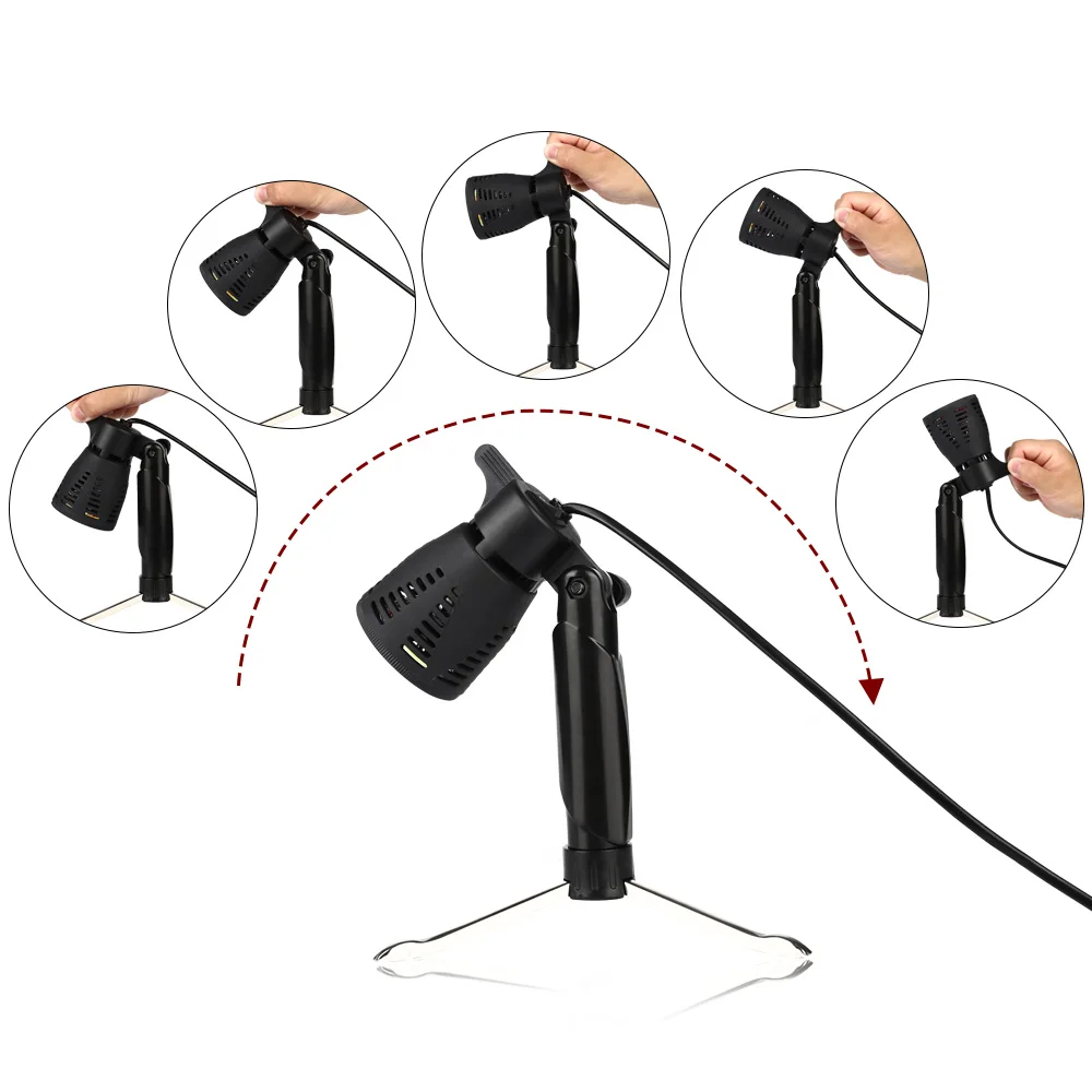  2pcs Mini table Photography LED Continuous Light Lamp Portable Cold Warm Lighting 3800-5500K For Ph - 33043672699