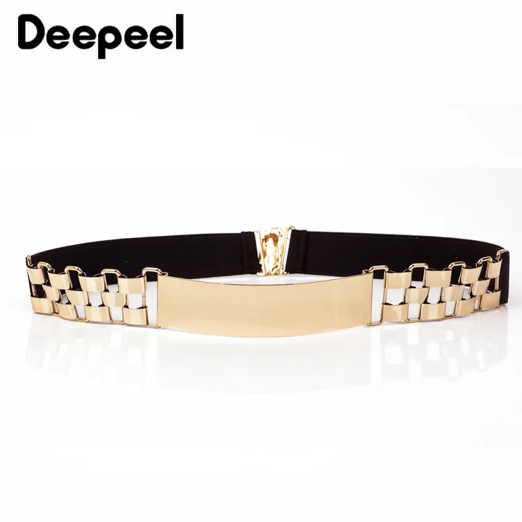 Deepeel 1 шт. 4 см* 60-80 см Женская высокая талия металлический пояс женский эластичный корсет пояс часы украшения золотые пояса YK725