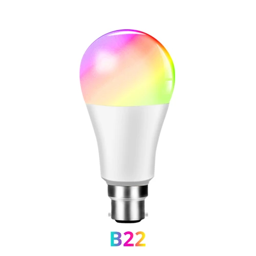 15W WiFi умный Светильник лампы RGBW ампулы светодиодный E27 B22 RGB лампада Alexa интеллигентая(ый) светодиодный WiFi лампы работать с Alexa Echo Google home - Испускаемый цвет: B22
