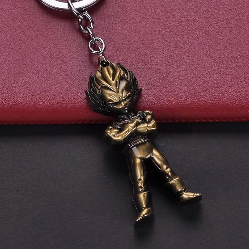 10pcs/lot Trendy Men's Jewelry Keychain Dragonball Evolution Vegeta Doll Kryring Car Decoration for Party Gift