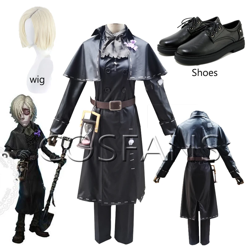 Game Identity V Cosplay Costumes Grave Keeper Andrew Kreiss Costume Original Skin Black Uniforms Suits Survivor | Тематическая