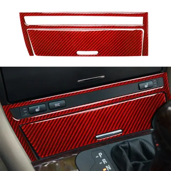 

2pcs Center console sticker Carbon Fiber Decor For BMW Old 3 Series E46 Left-hand Red Set
