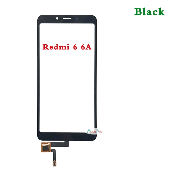 For Redmi 6 6A Black Высокое качество для Xiao mi Red mi 6 6A/5A сенсорный экран дигитайзер сенсор внешняя Передняя стеклянная панель объектива для Red mi 6 Pro/mi A2 Lite - Цвет: For Redmi 6 6A Black