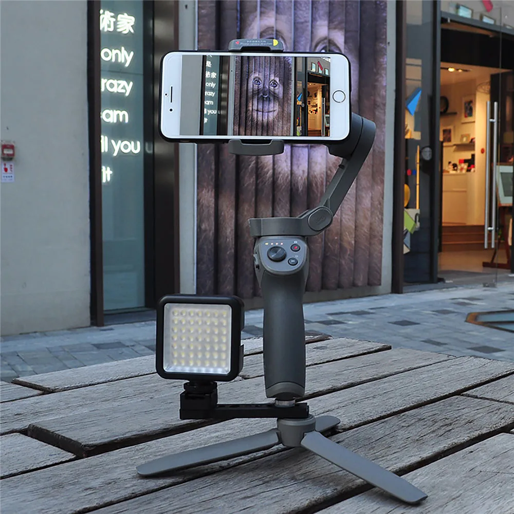 

Tripod Bracket Stand Mount with LED Extension Plate For DJI OM4 for OSMO Mbile 3 2 Handheld Gimbal Stabilizer Camera