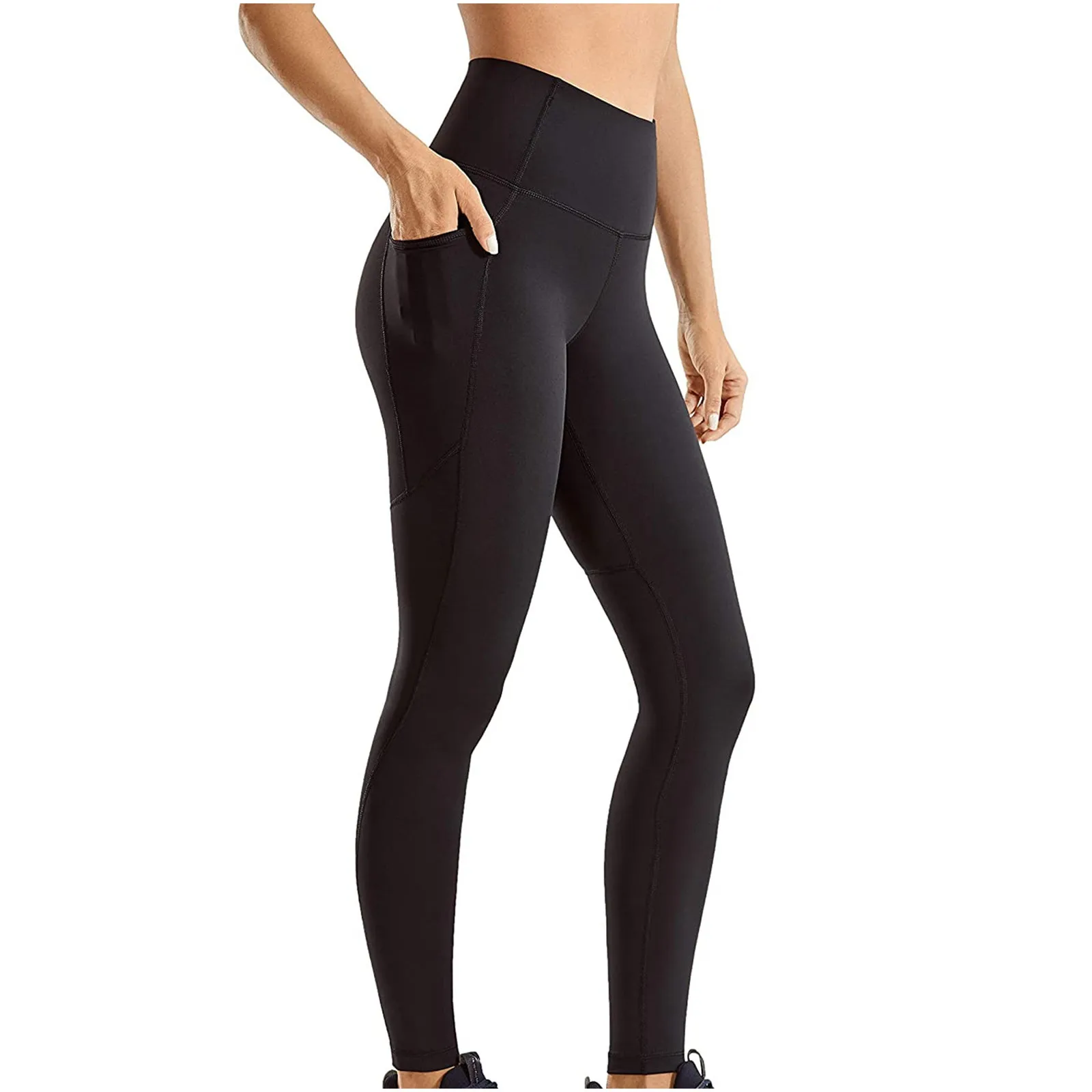 Mallas con bolsillo para mujer, pantalones deportivos elásticos de realce, de cintura alta, mallas deportivas de talla grande