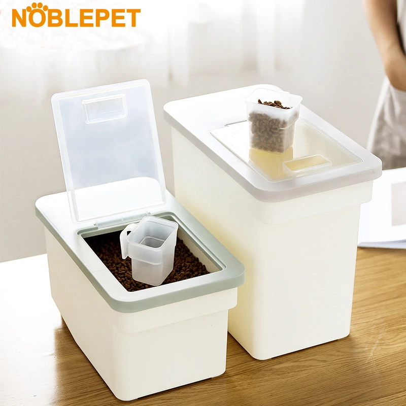 Noblepet 2 размера запечатанный корм для домашних животных баррель сухой корм для животных контейнер влагостойкий ведро для хранения еды собаки с роликом 2 цвета