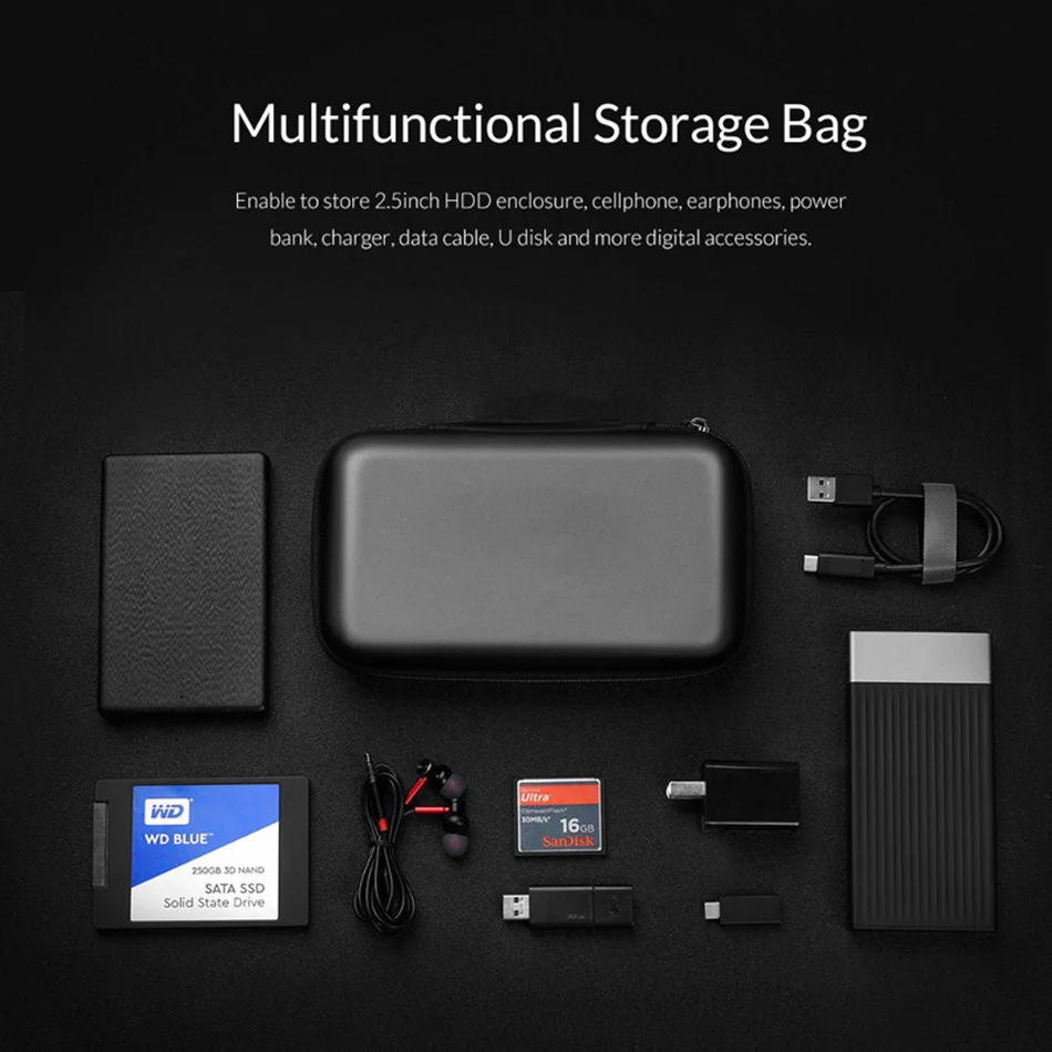 Power Bank Case Hard Case Box For Hard Drive Disk USB Cable External Storage Carrying SSD HDD Earphones USB Cable Charger Cases