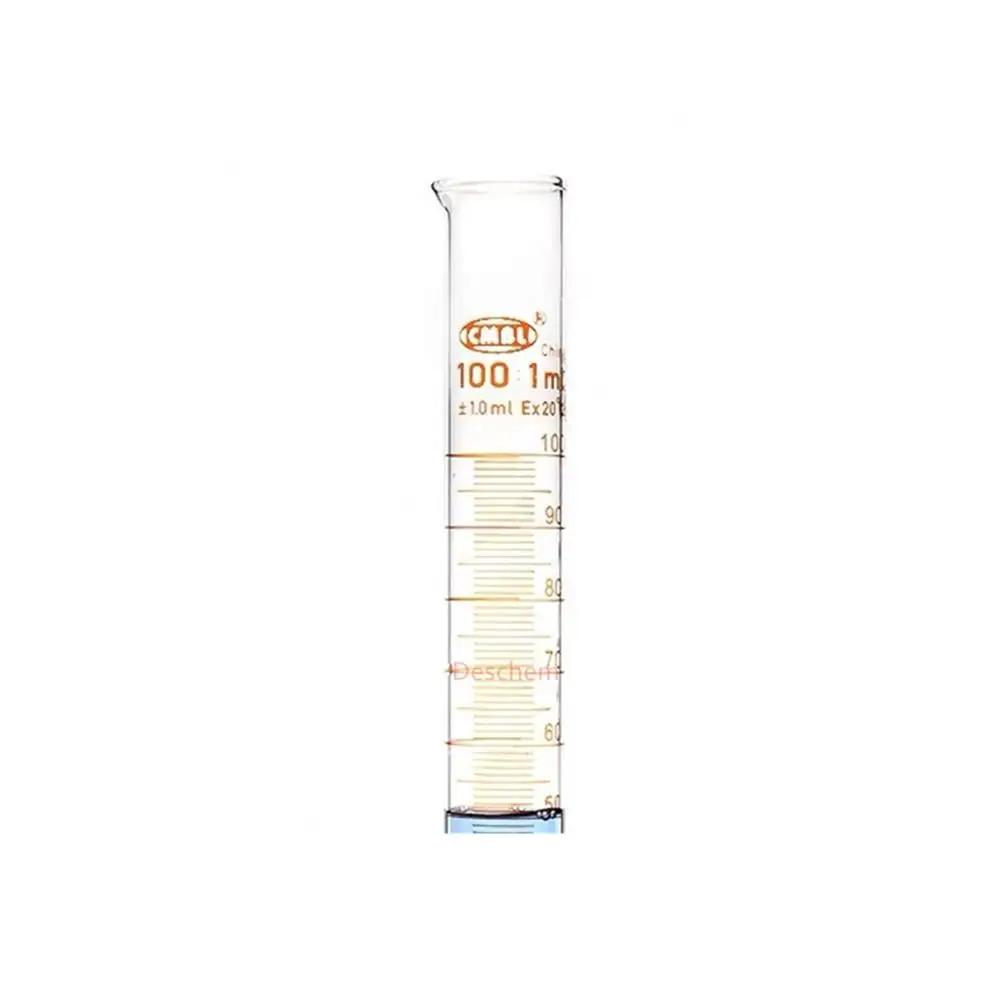 100ml Glass Measuring Cylinder W/Graduated & Spout Mouth Lab Chemistry Glassware