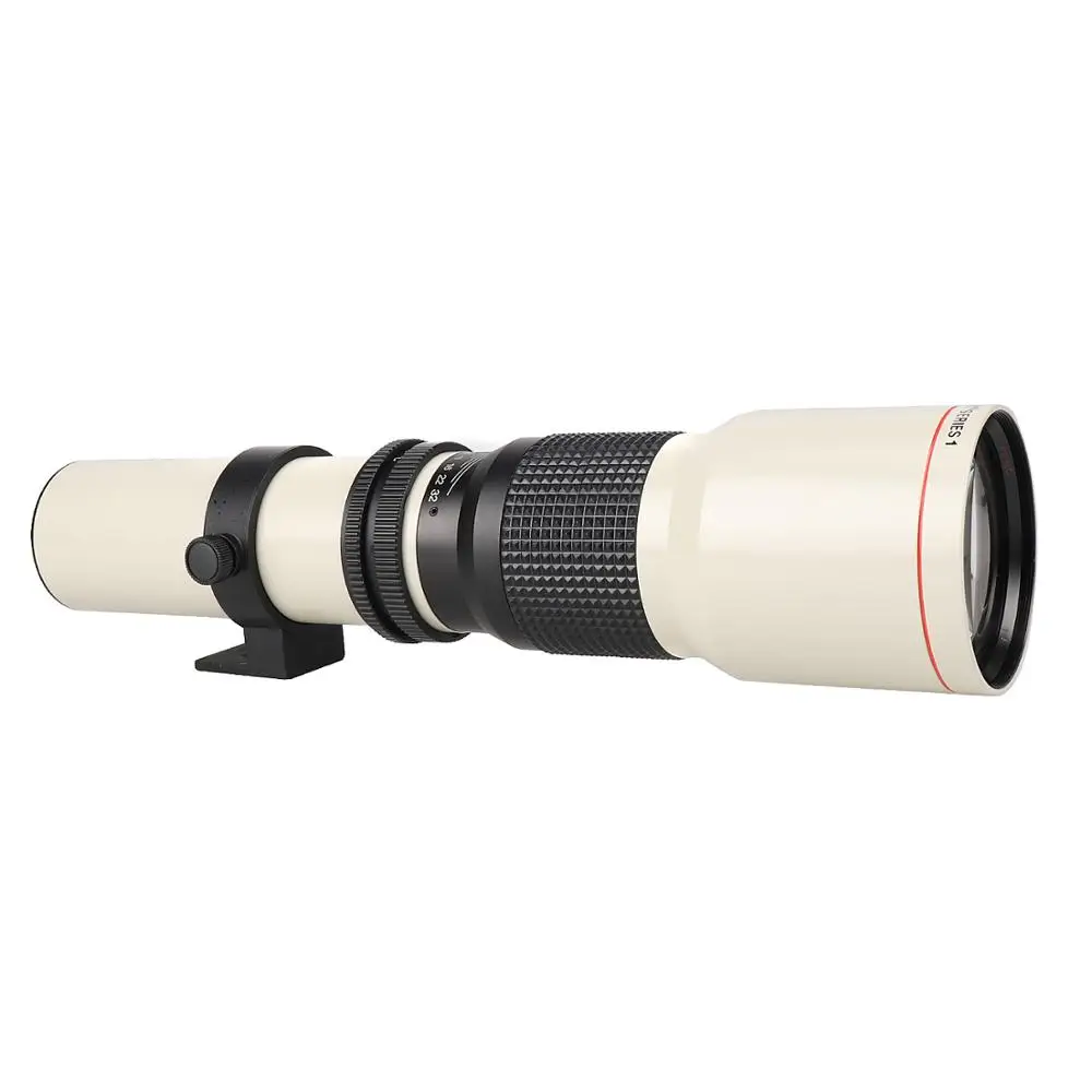 500mm F8.0 Manual Zoom Lens Telephoto with T-Mount Adapter Ring for for Canon Nikon Sony Pentax M4/3 cameras DSLR Lenses