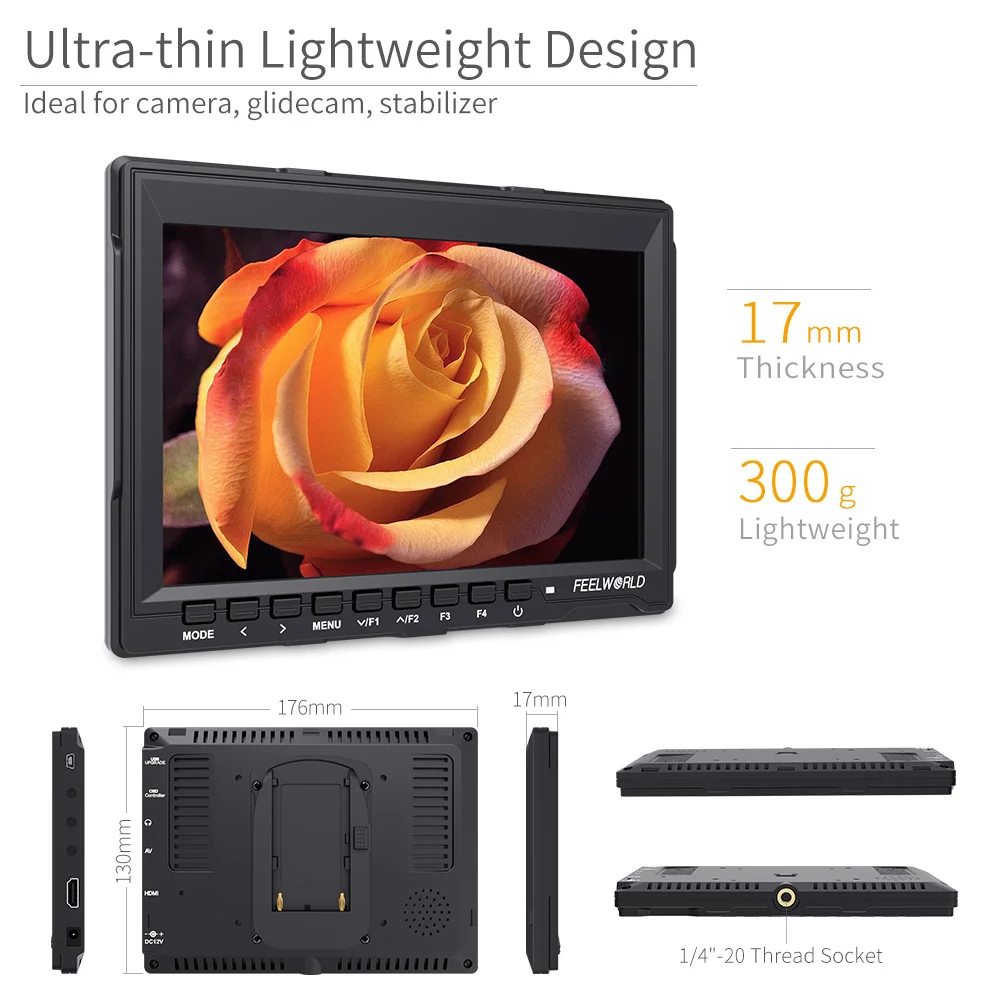 4k monitor de campo hdmi av entrada