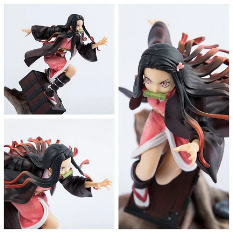

19.3cm Demon Slayer Anime Figurines Running Box Kamado Nezuko PVC Action Figure Collection Model Toys Gifts