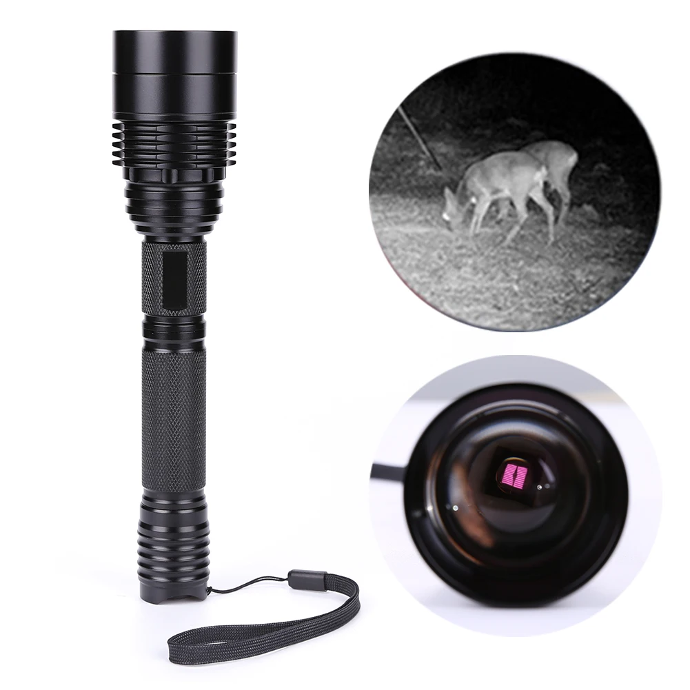 

850nm LED Aluminium Alloy Infrared Rotating Zoomable Flashlight IR Night Vision Battery Powered Camping Hunting Torch Lighting