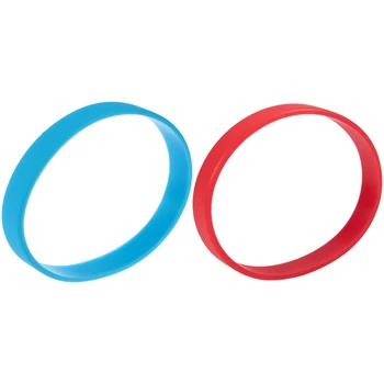 

2Pcs Fashion Silicone Elasticity Wristband Wrist Band Cuff Bracelet Bangle - Sky Blue & Red