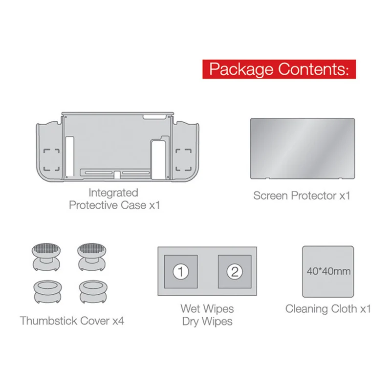 ABKT-For Switch Protection Set TPU Set+ Film+ Rocker Cap NS Host Protection Set