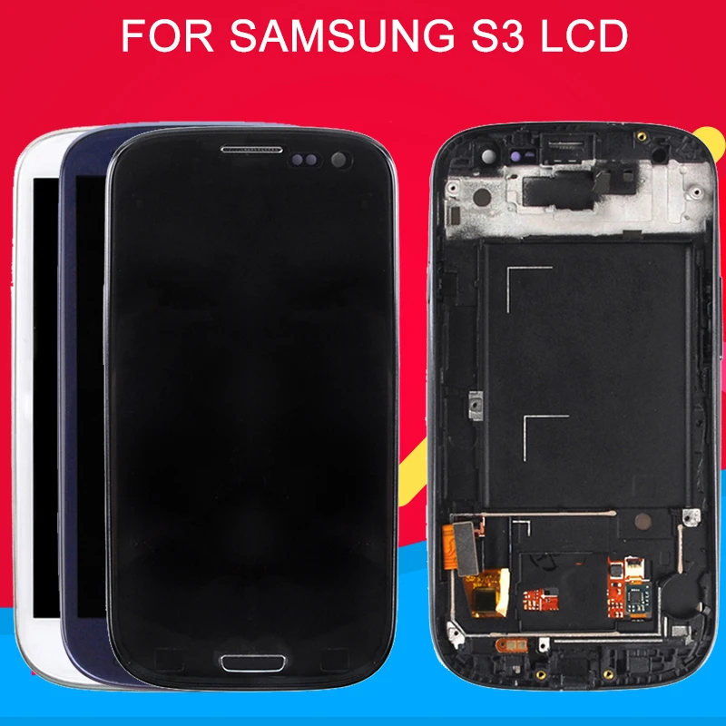 Цена Dinamico 4,7 дюймов I9300 font b Lcd b font для samsung Galaxy S3 font b Lcd b font экран I9305 I9301 I9300I дисплей кодирующий преобразователь сенсорного экрана в сборе + рамка