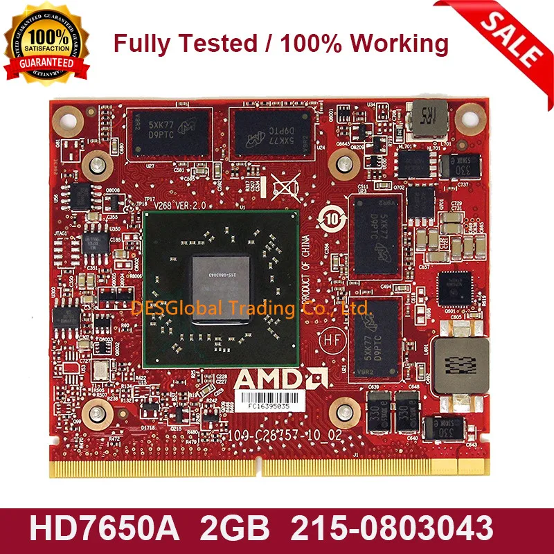  Original HD7650A 215-0803043 Video Graphics VGA Card For HP HD 7650A MXM 2GB DDR3 671864-002 Workin