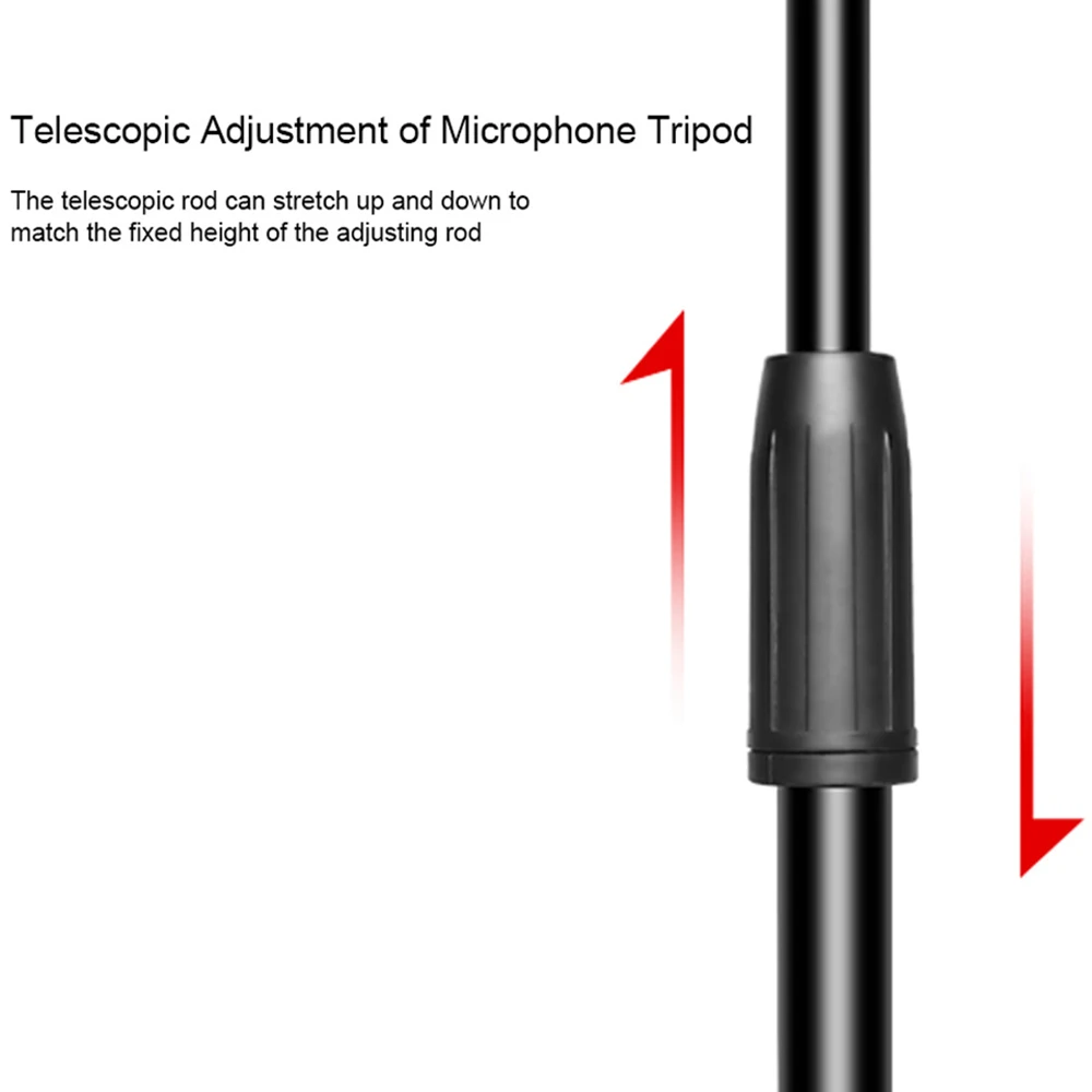 Floor Microphone Tripod Swing Arm Retractable Metal Microphone Stand Stage Performance Live Bracket Desktop Mic Tripo