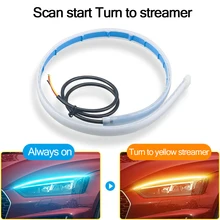 2Pcs/Lot Ultra Thin car LED Daytime Running Light Soft Tube LED Strip Colorful Water Light Guide Car Light Strip 12V
