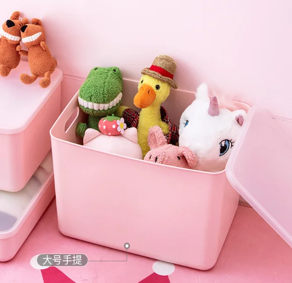 Girl heart lovely dormitory student clothes beauty makeup sundries with cover plastic storage box J05