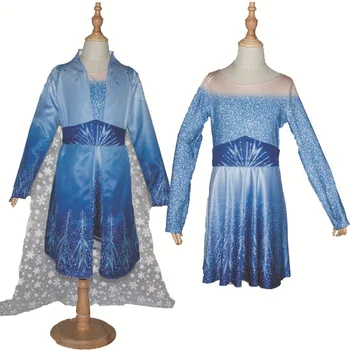 

Deluxe Girls Elsa Dress Snow Queen Costumes Cosplay For Kids Dress Princess Disfraz Carnaval Vestido De Festa Infantil Congelad