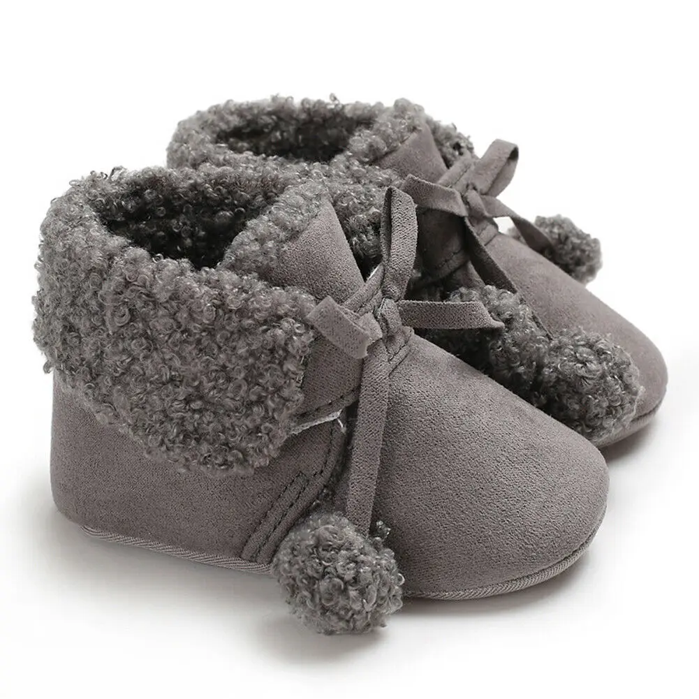Обувь для ползания для новорожденных и малышей; тапки с ягненком для мальчиков и девочек; зимние ботинки для малышей; мягкая обувь для младенцев; ботиночки; 0-18 месяцев