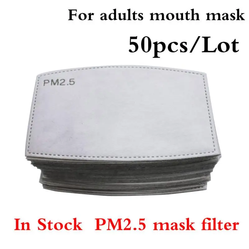 

50pcs/Lot PM2.5 Filter Paper Anti Haze Mouth Mask Filter Anti Dust Mask Filter Paper Health Care For Adults