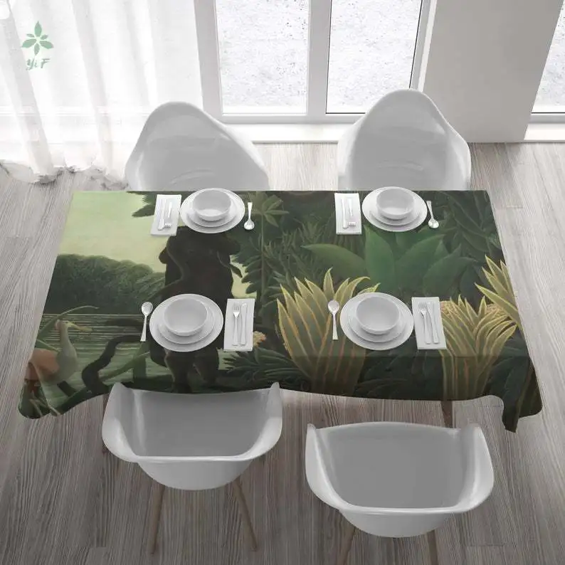 

The Snake Charmer Painting Tablecloth Naive Art By Henri Rousseau For Kitchen Decoration Rectangular