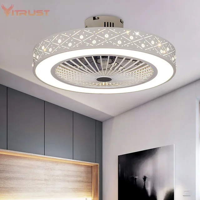 Modern Ceiling Fan Lights Dining Room Bedroom Living Remote Control Fan Lamps Invisible Ceiling Lights Fan Lighting Small Office Ceiling Fans Aliexpress