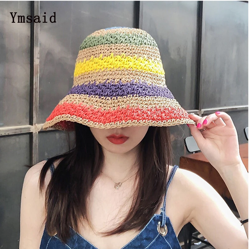 Fashion Boho Style Sun Hat Wide Brim Floppy Summer Hats For Women Beach  Panama Straw Dome Flower Hat Femme Shade Hat