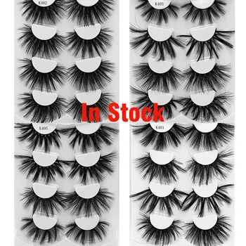 

4 Pairs 25 mm 3d Mink Lashes Bulk Faux with Custom Box Wispy Natural Mink Lashes Pack Short Wholesales Natural False Eyelashes