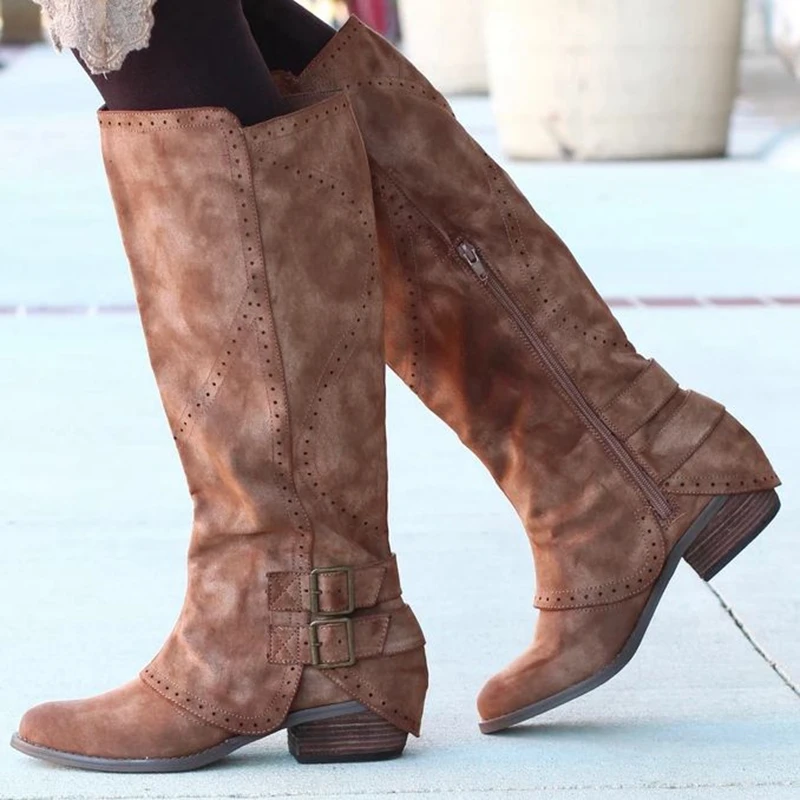 

Adisputent Mid-Calf Boots Women Fashion Platform Boots Slip On Lace-up Solid Flat Heels Ladies Casual Warm Shoes 2019 New