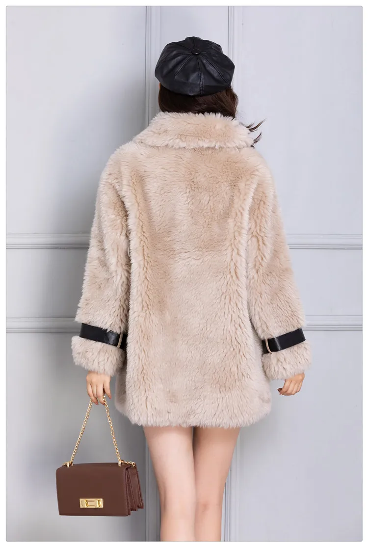 Новинка, меховое пальто Barsa из полной шерсти, Женская куртка из натурального овечьего меха, куртка из овечьей кожи для очень холодной зимы, большой размер F1104