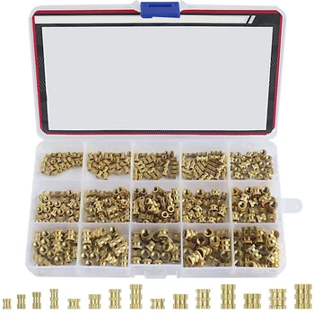 

400Pcs M2 M3 M4 M5 Kits Brass Injection Nut Copper Insert Knurled Nuts Knurling Nut