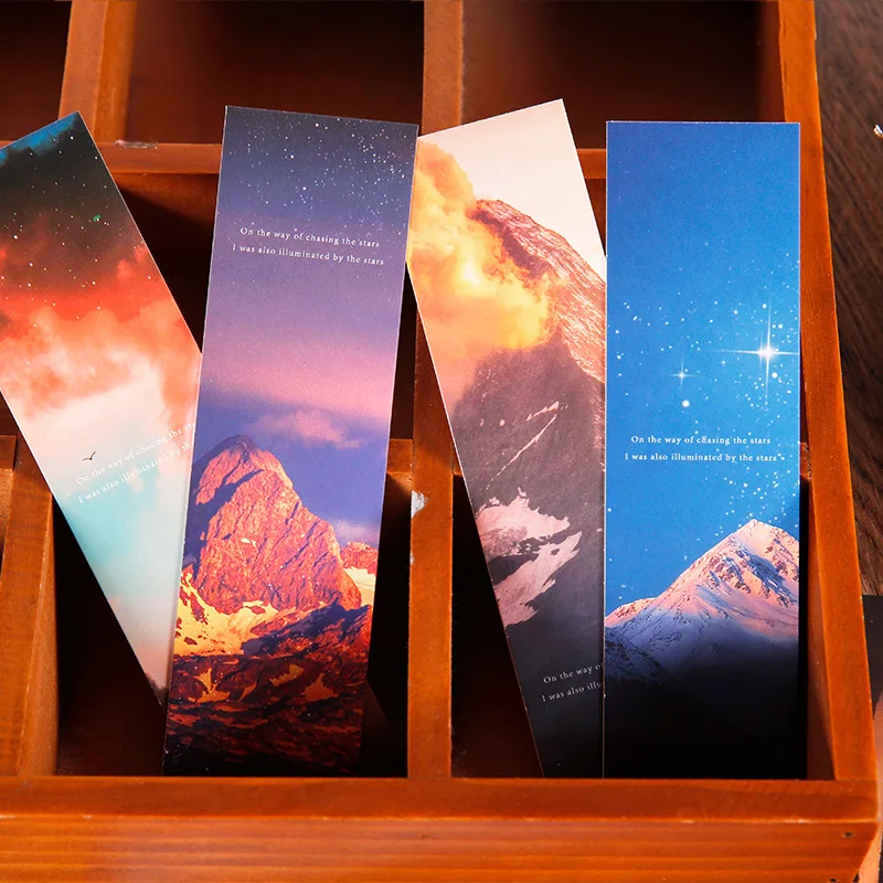 

30Sheets Kawaii Cute Mountain Cloud Moon Bookmarks Paper Vintage Page Marker Stationery School Office Supplies Papeleria sl3013