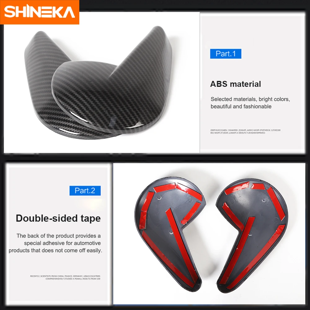  SHINEKA Carbon Fiber Car Interior Seat Adjustment Handle Decoration Cover Stickers For Dodge Challe