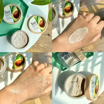

Shea Butter Exfoliating Scrub Cream Face Body Deep Smooth Face Pores Cleansing Acne Wash Peach Treatment Whitening Avocado