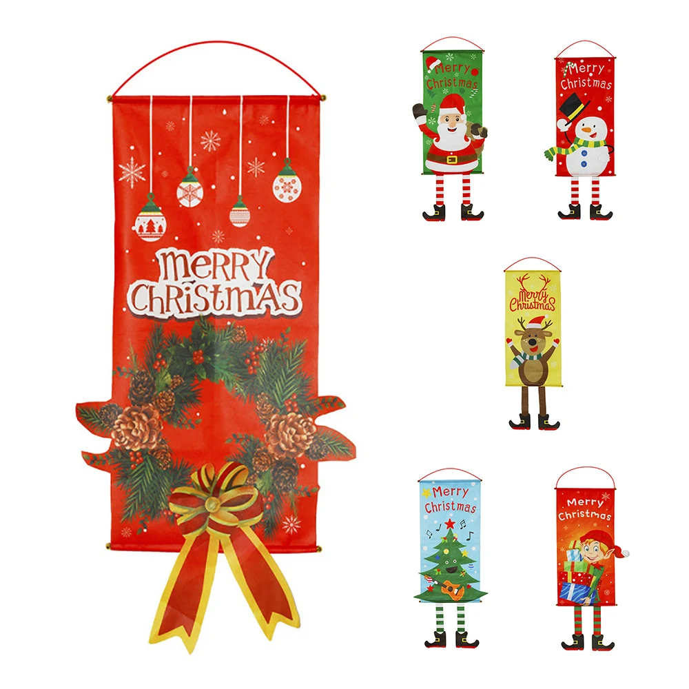 Merry Christmas Porch Sign Decorative Door Banner Christmas Decorations For Home Hanging Christmas Ornaments Navidad New