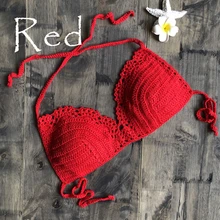 Одноцветный вязаный крючком пляжный топ бикини купальник Mujer вязаный сексуальный бикини женский купальный бюстгальтер без подкладки женский купальник