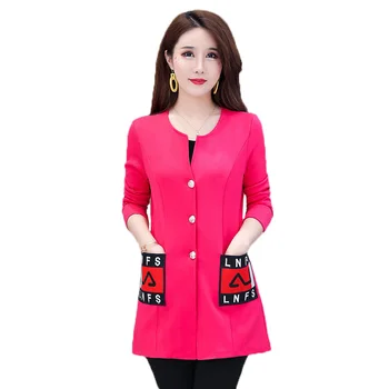 

2020 Spring And Autumn New Suit Women Jacket Slim Long-sleeved Solid Color Casual Suit Women Coat Fashion Long Female Blazer