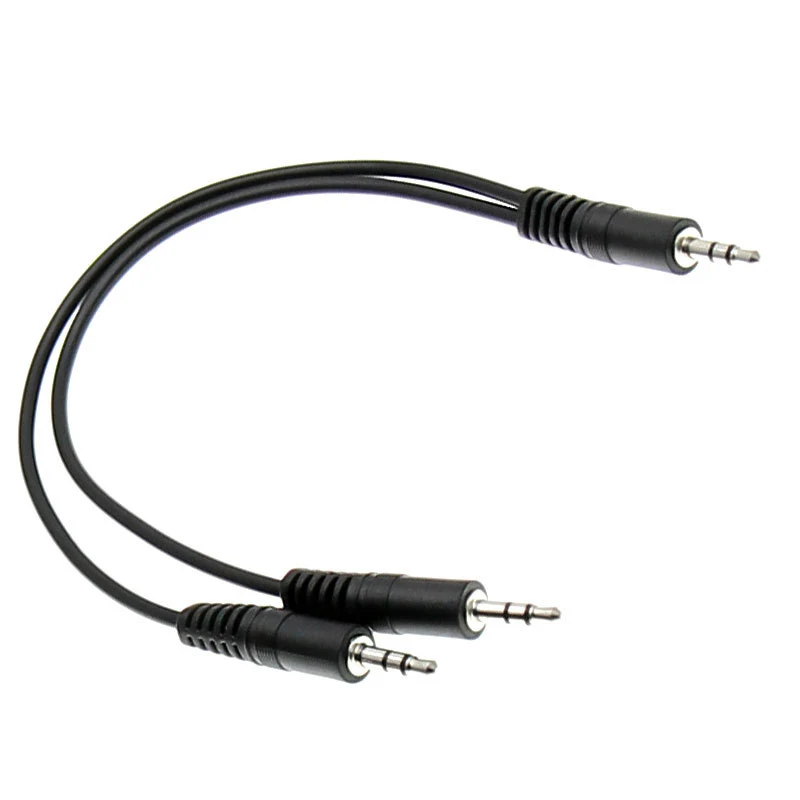 

1 To 2 Splitter 3.5MM Jack Male To Male Black Headphone Auxiliary Cord Stereo Audio Cable