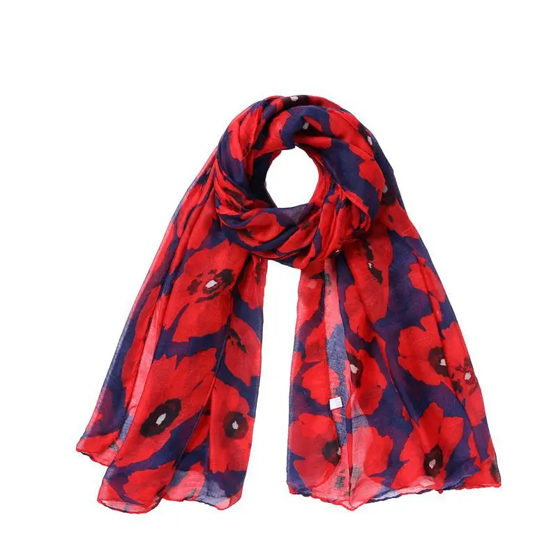 

New style poppy pattern autumn and winter Paris yarn WOMEN'S long scarf cherry flowers AliExpress hot selling Cape