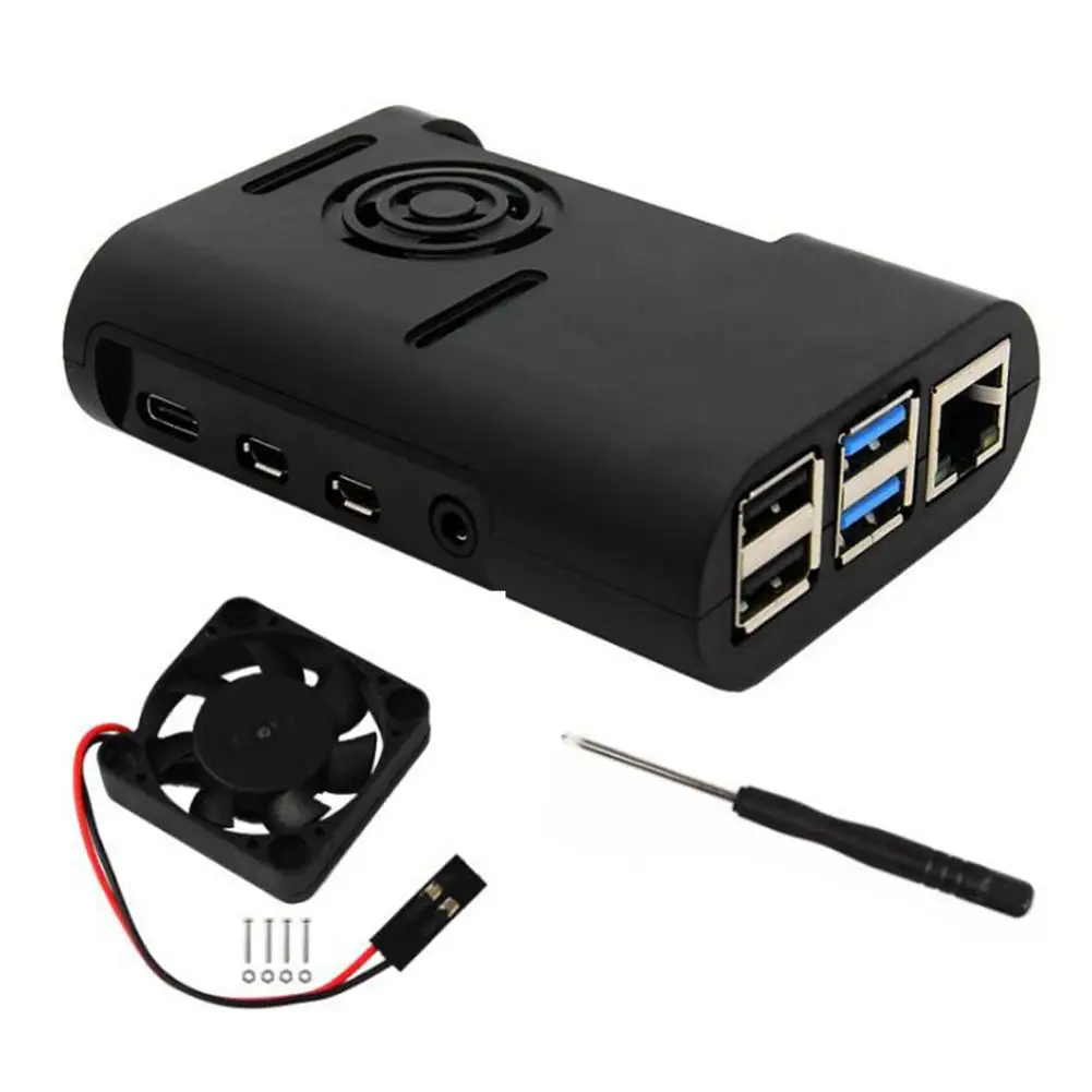 Newest ABS Shell Metal Micro Injection Molded Case Development Board Box With Cooling Fan For Raspberry 2