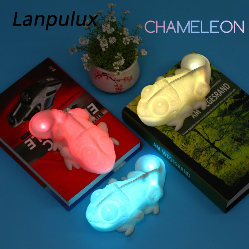

Lanpulux Magic Color Copying Chameleon Lamp Led Night light Luminaria Sensor Lamp Baby Bedroom Children Holiday Gifts LED Toys