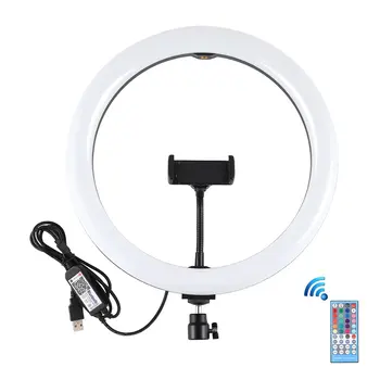 

PULUZ PU458B 11.8 inch 30cm RGBW Dimmable LED Ring Light for Video Live Broadcast Selfie Photography with Remote Control Flashes