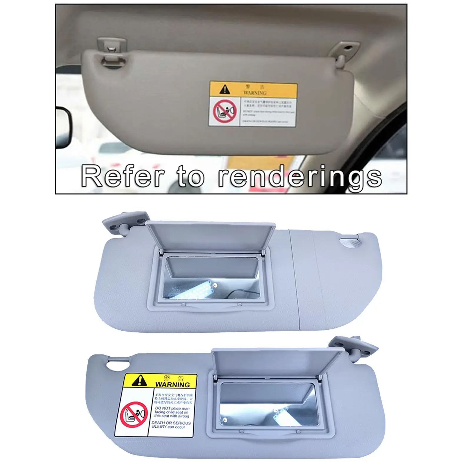 Parasole Interno Auto Ricambio Lato Destro 98038432DS – Compatibile Con 301 E C3, Materiale ABS Resistente Ai Raggi UV