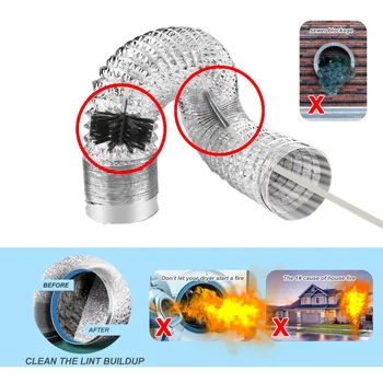 Hard Poles Rotary Chimney Brush Long Handle Rod For Clean Chimney Dryer Pipe Fireplace Inner Wall Big Head Cleaning Tools 2